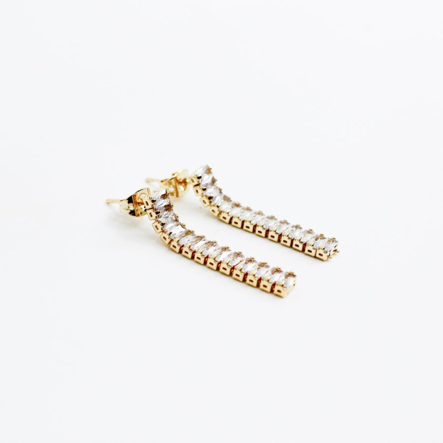 Gold Plated Diamond Drop Earrings. Gold Earrings. Diamond Earrings. Earrings. Earring. Handmade Jewelry. Miami Jewelry. Affordable Sustainable Jewelry. Affordable Prices. Jewellery. Jewelry stores. Shop Jewelry. MCHARMS. Customized Jewelry.