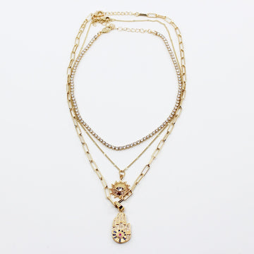 Marilyn Stack I MCHARMS Marilyn Stack. Stack includes combination of: Marilyn Necklace (13-16 inches in length), Eye in the Sky Necklace (16-18 inches in length), and Hamsa Charml Necklace (18 inches in length). Stack More and Save: when you buy the stack you receive 10% off the total individual necklace price! Gold Diamond Choker. Gold Necklace. Handmade Jewelry. Miami Jewelry. Affordable Sustainable Jewelry. Affordable Prices. Jewellery. Jewelry stores. Shop Jewelry. MCHARMS. 