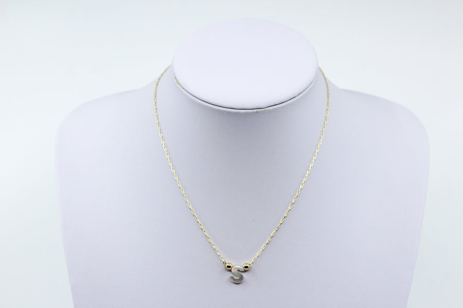 Mother Of Pearl Initial Necklace I MCHARMS