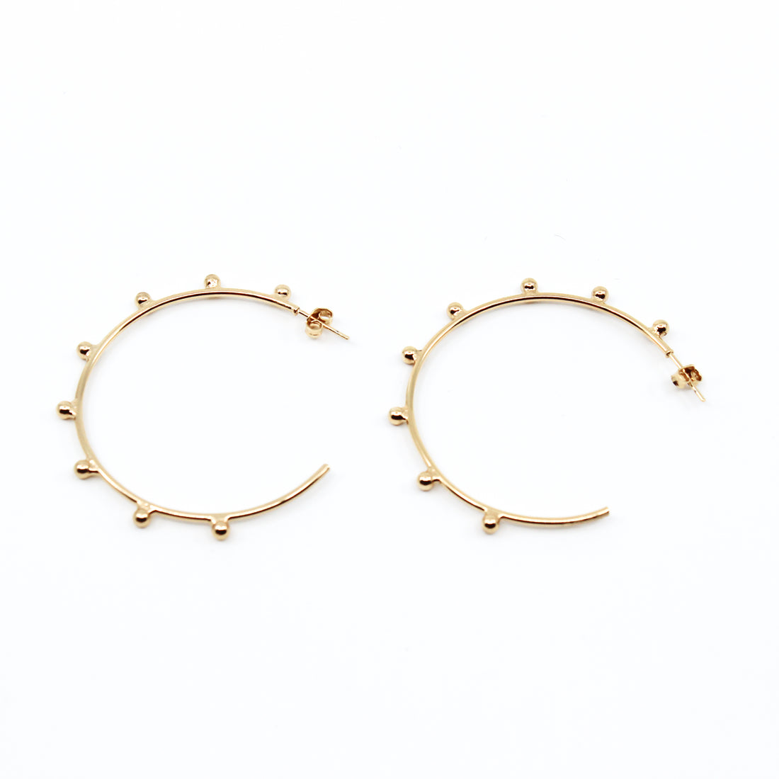Gold Beaded 2 inch hoops I MCHARMS