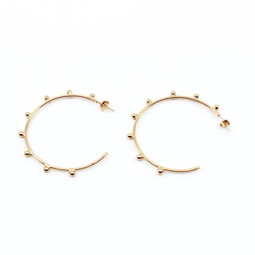 Gold Beaded 2 inch hoops I MCHARMS