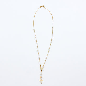 Pearl And Gold Delicate Rosary I MCHARMS