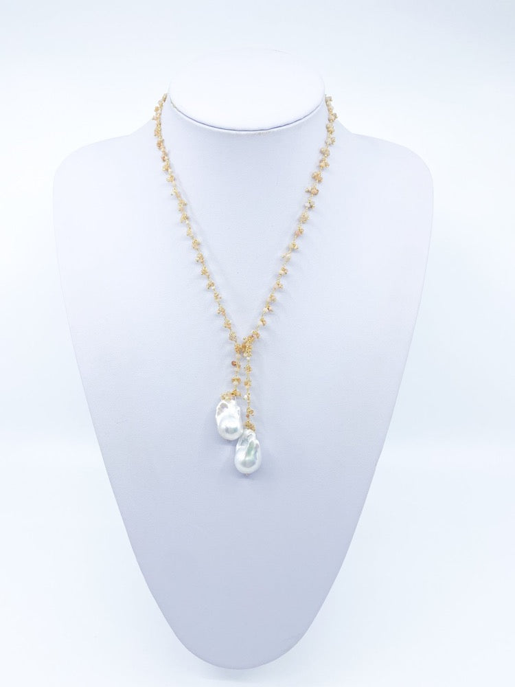 Lariat With Baroque Freshwater Pearl