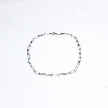stainless silver steel chain; most popular necklaces; 16 inches in length; choker; necklace; silver choker; silver necklace; silver paper clip; silver paper clip chain; silver paper clip chain choker; silver paper clip chain necklace; paperclip; silver chain; handmade jewelry; miami jewelry; affordable jewelry